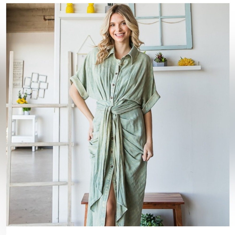 Oli & Hali short sleeve button down shirt dress.